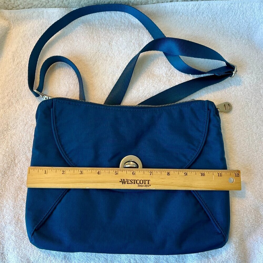 Baggallini Rio Crossbody Travel Bag, Blue Silver Detail - Picture 8 of 16